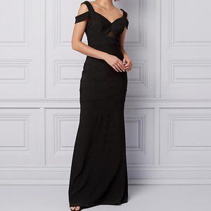 NWT Le Chateau Cold Shoulder Fit & Flare Black Gown XXL